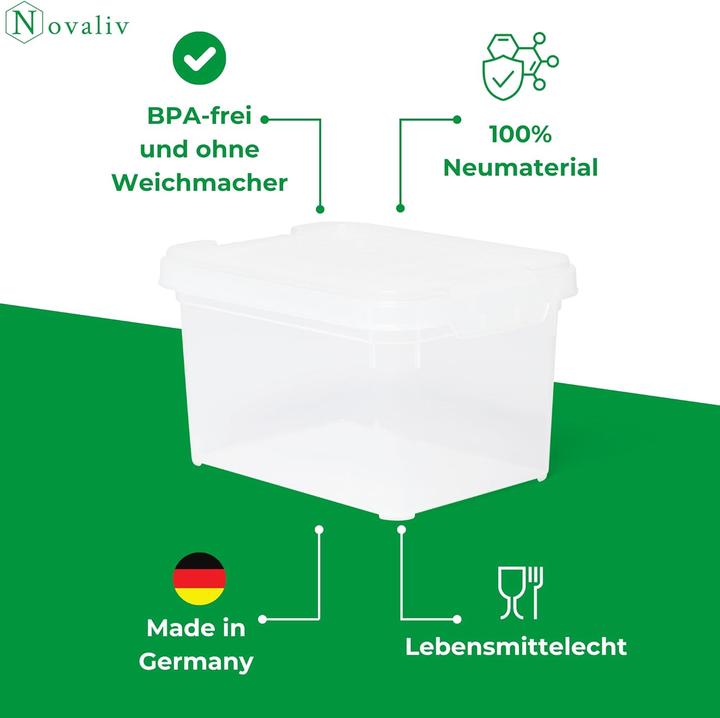Immagine prodotto Novaliv 2x Aufbewahrungsboxen mit Deckel klein 2 L transparente Nestbar stapelbare Plastikboxen mit (2 l)