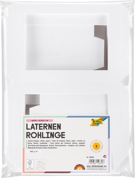 Image du produit Folia Lampions-boules neutres carrées (Blanc, 5 x)
