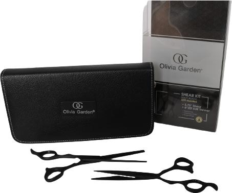 Olivia Garden Kit de rasage SilkCut Pro noir mat LEFT-Handed (14.61 cm)