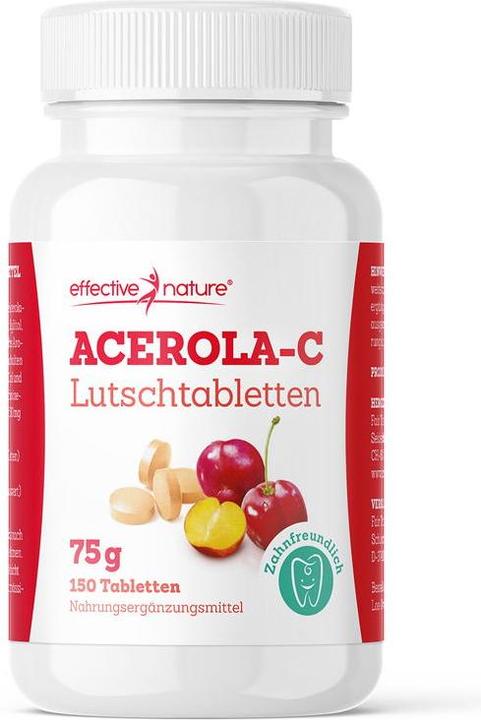 Image du produit Effective Nature Acérola avec vitamine C 150 comprimés à sucer (150 pièce(s))
