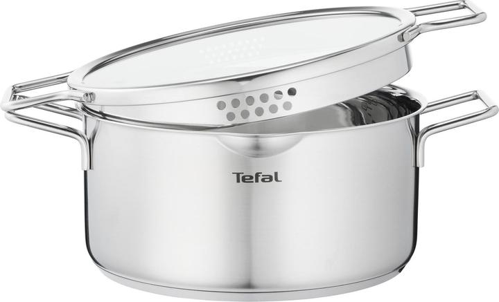 Image du produit Tefal Faitout Nordica avec couvercle 24 cm (24 cm, Casserole, Acier inoxydable)