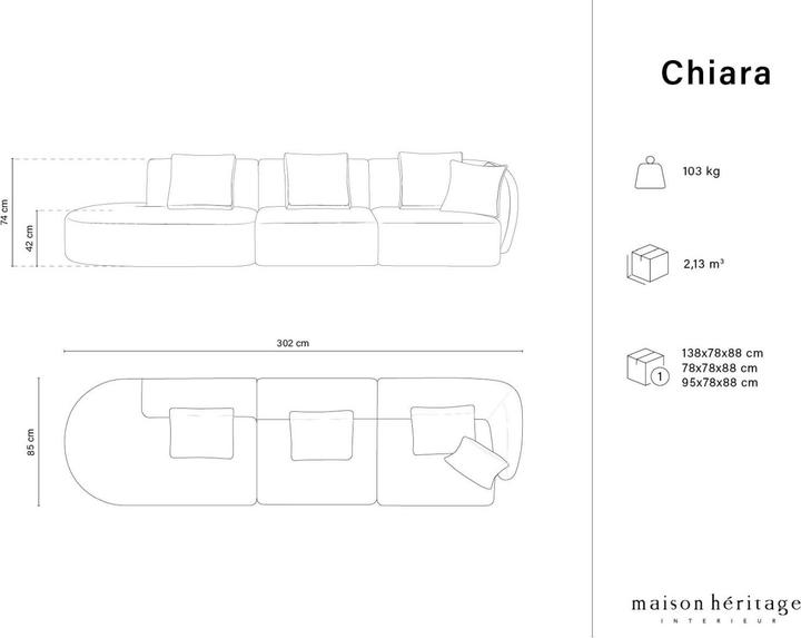 Produktbild Maison Heritage Chiara (4-Sitzer, 2-Sitzer, 3-Sitzer)