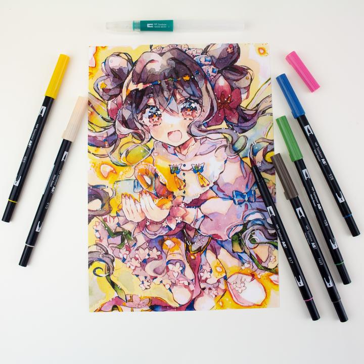 Immagine prodotto Tombow Dual Brush Pen Etui (Opale, Giallo Cromo, Malva, Blu Navy, Oliva Scura, Grigio caldo, 6 x)