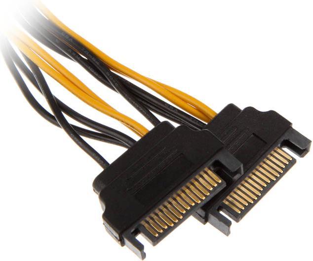 Produktbild Akasa 2x 15-Pin-SATA auf 1x 6-Pin-PCIe Adapter
