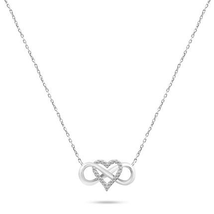 Produktbild Brilio Silver - Romantic silver necklace with zircons NCL78W