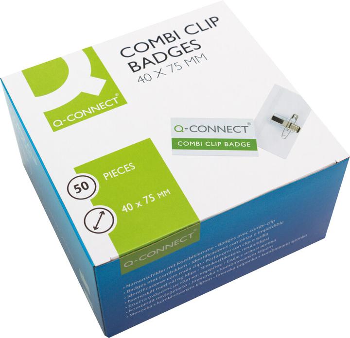 Image du produit Q-Connect Badges nominatifs avec clip combiné