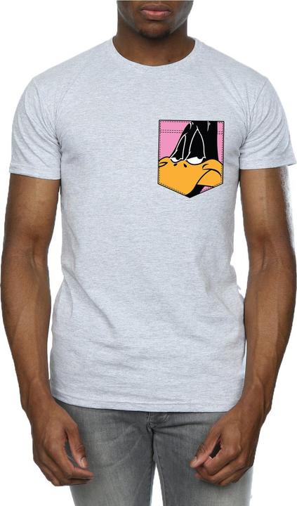 Image du produit Looney Tunes - T-shirt DAFFY DUCK FACE FAUX POCKET - Homme (M)