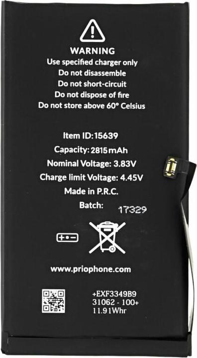 Image du produit prio Batterie pour Apple iPhone 12 / 12 Pro (Universal APN) (Batterie, iPhone 12, iPhone 12 Pro)