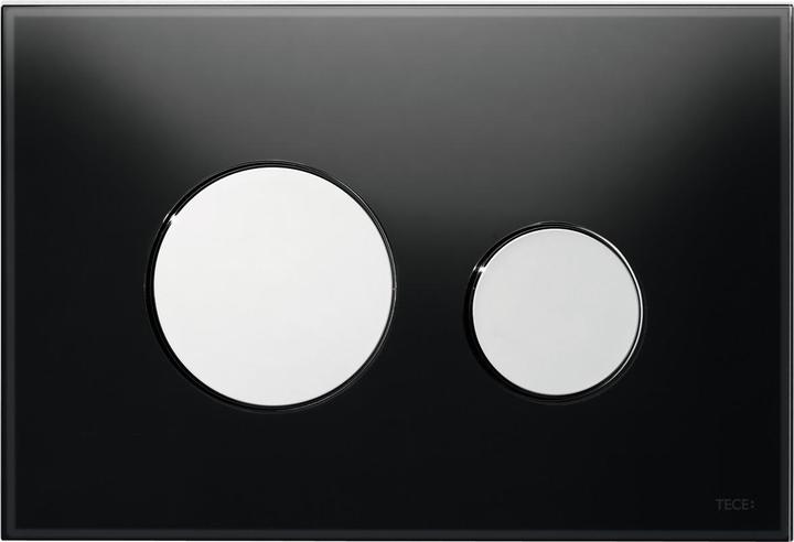 Produktbild TECE TECEloop WC-Bettigungsplatte Glas schwarz Tasten chrom glnzend 9240656
