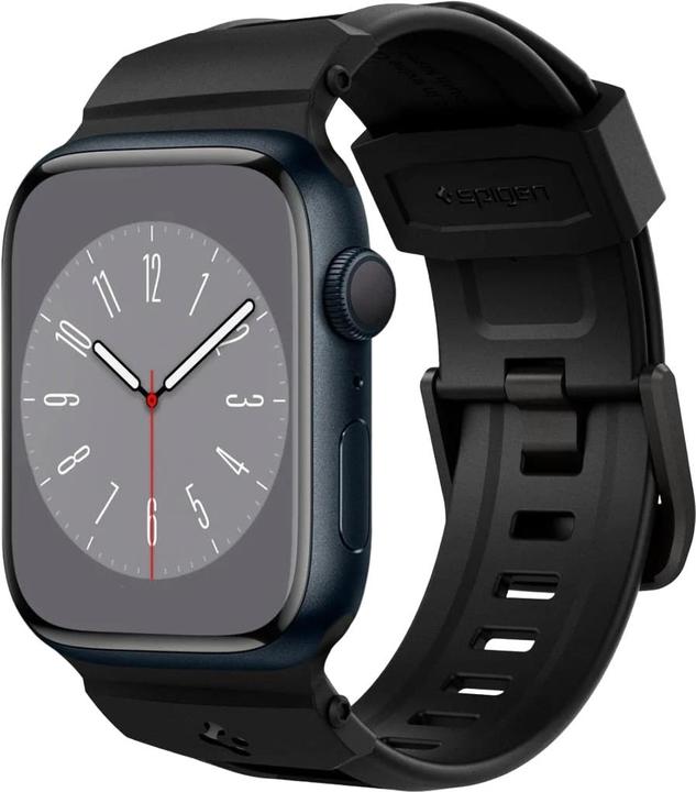 Actual product image Spigen RUGGED BAND Apple Watch 4/5/6/7/8/SE (38/40/41MM) MATTE BLACK (38 mm, 40 mm, 41 mm, Thermoplastic polyurethanes (TPU))