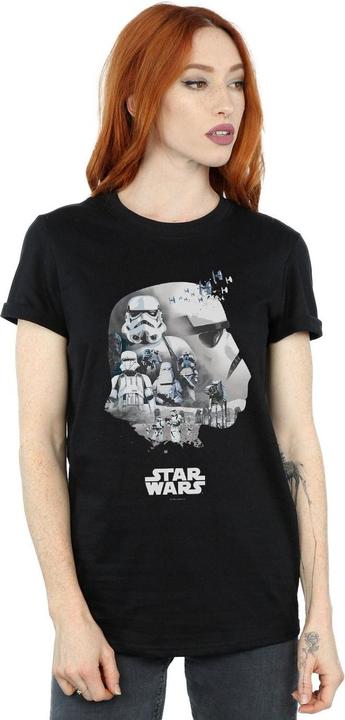 Actual product image Star Wars Womens/Ladies Stormtrooper Montage Cotton Boyfriend T-Shirt (3XL)