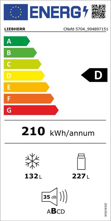 Energy Label Liebherr CNsfd 5704 (348 l)