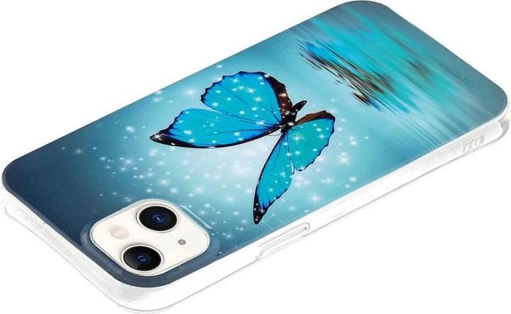 Produktbild Cover-Discount iPhone 15 - Nachtleuchtende Silikon Hülle Schmetterling blau (Apple iPhone 15)