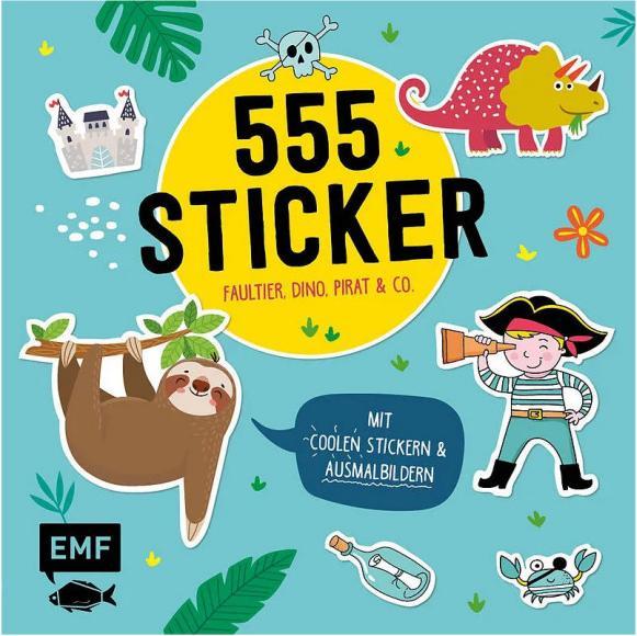 555 Sticker – Faultier, Dino, Pirat und Co (German, Edition Michael Fischer, 2020)