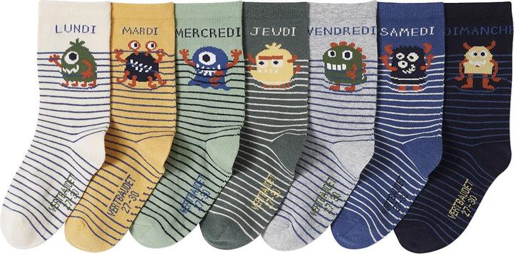 Image du produit Vertbaudet Pack de 7 chaussettes garçon avec monstre (paquet de 7, 27, 30)