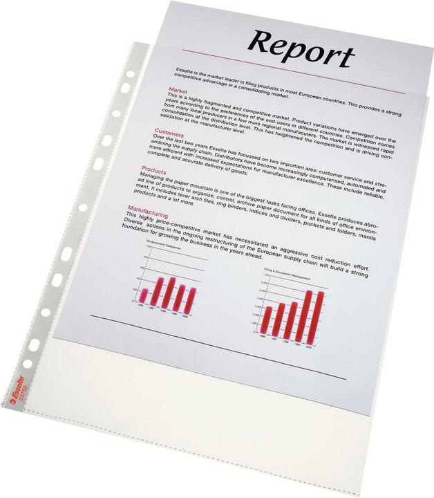 Actual product image Dymo Esselte brochure cover standard, DIN A4, PP, grained, 0.07 mm open top, document-proof (A4, 1 x)
