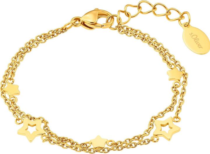S.Oliver Armschmuck für Mädchen, Stainless Steel | Stern (14 cm, Edelstahl)