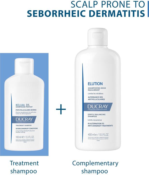 Actual product image Ducray Kelual DS intensive care shampoo for seborrhoeic eczema (100 ml, Liquid shampoo)
