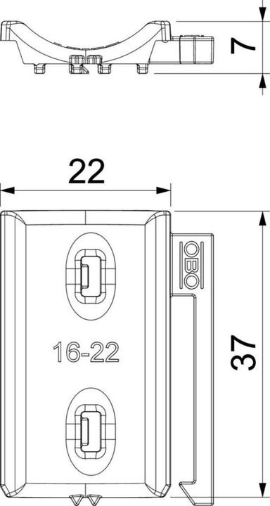 Produktbild OBO Bettermann Universal-Gegenwanne (Befestigungsschlaufen, 220 mm, 1 Stk.)