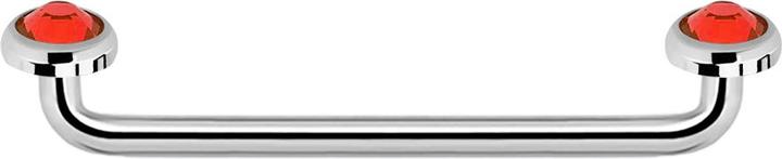 Produktbild Star Piercing Surface Barbell Innengewinde silber 90° mit zwei Scheiben Kristall rot (Chirurgenstahl 316L, ohne Messing)