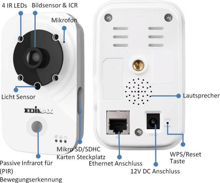 Image du produit edimax IC-3140W, WLAN, Jour/Nuit (1280 x 720 pixels)