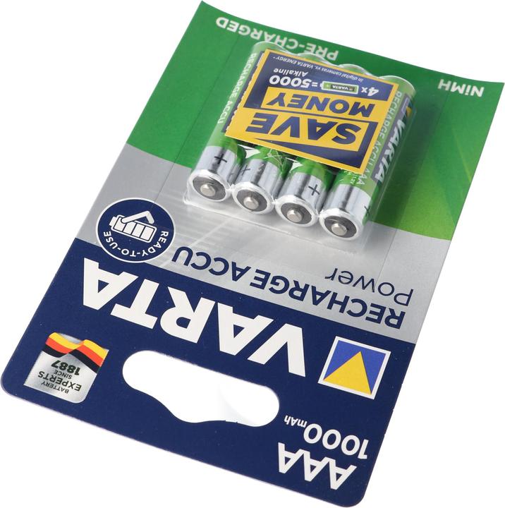 Produktbild Varta Recharge Accu Power (4 Stk., AAA, 1000 mAh)
