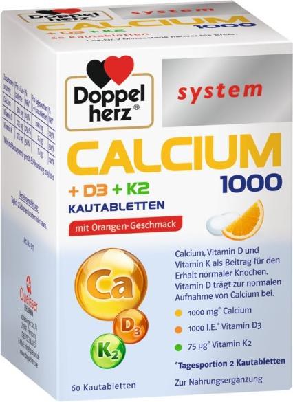 Produktbild Doppelherz Calcium 1000+D3+K2 system, 60 St. Tabletten (60 Stück, Tabletten)