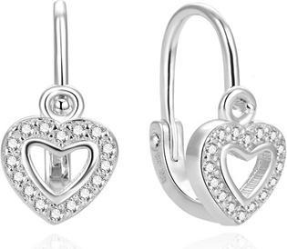 Beneto Silver girls earrings Hearts AGUC803DL for kids