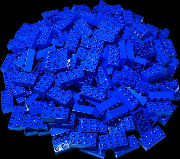 Productafbeelding LEGO Duplo 2x4 stenen Blauw - 80 stuks - Basisstenen 3011 NIEUW (3011)