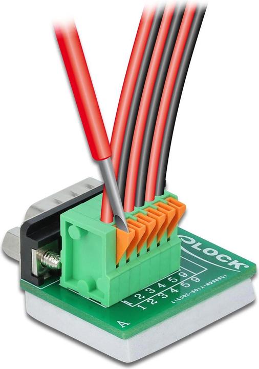 Actual product image Delock Adapter terminal block RS232 DB9 connector vertical