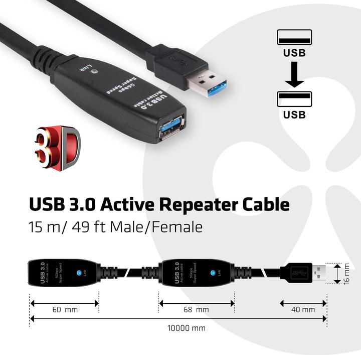 Produktbild Club 3D USB 3.0 (15 m, USB 3.0)