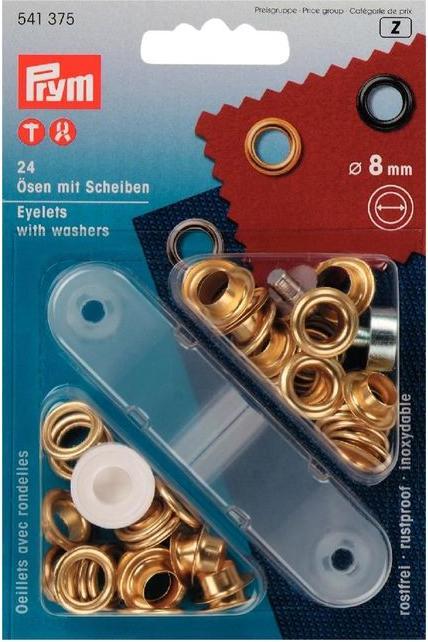 Produktbild Prym Öse mit Scheibe goldfarbig 8mm