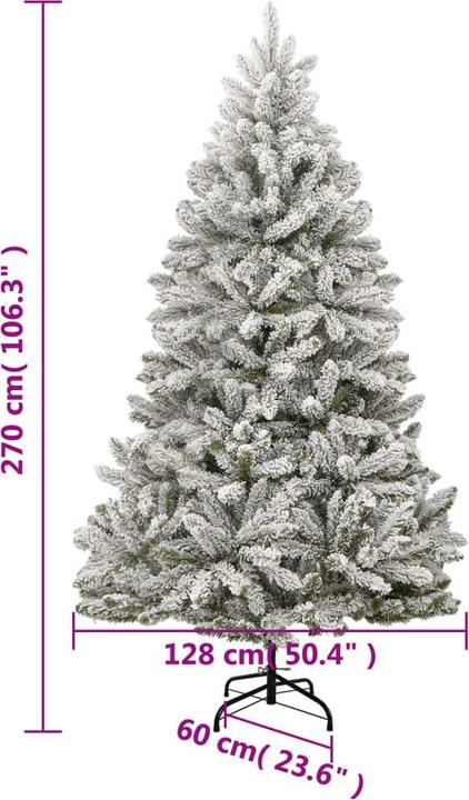 Produktbild VidaXL Künstlicher Weihnachtsbaum Klappbar Beschneit Christbaum Tannenbaum 270cm (270 cm)