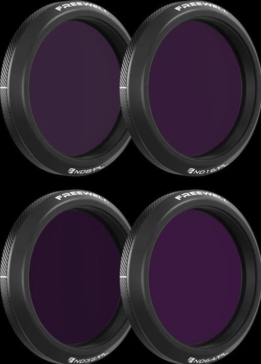 Immagine prodotto Freewell Bright Day- 4Pack ND8/PL, ND16/PL, ND32/PL, ND64/PL (Osmo Action 5 Pro)