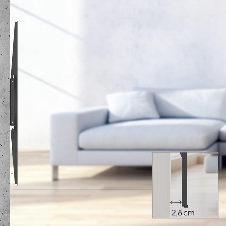 Immagine prodotto Hama Staffa da parete per TV, rigida, 305 cm (120") fino a 100 kg, distanza dalla parete 2,8 cm (Muro, 120", 100 kg)