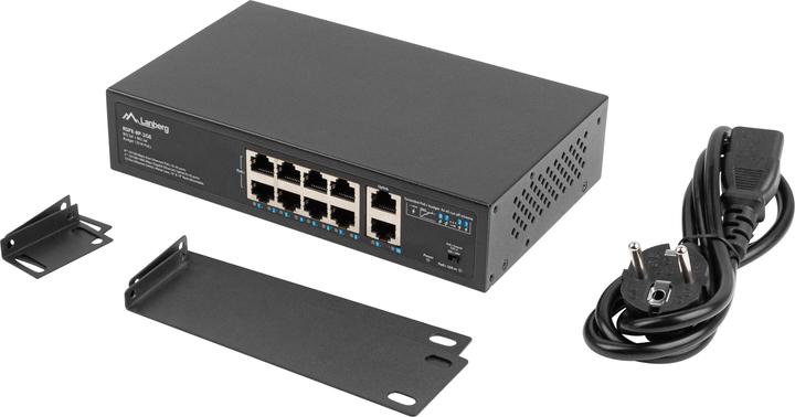 Actual product image Lanberg RSFE-8P-2GE-120 network switch Unmanaged Gigabit Ethernet (10/100/1000) Power over Ethernet (10 Ports)