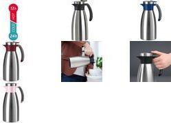 Produktbild Emsa Isolierkanne SOFT GRIP, 1,5 Liter, Edelstahl / blau Einhandbedienung durch Quick-Tip-Verschluss, 100 (1.50 l)