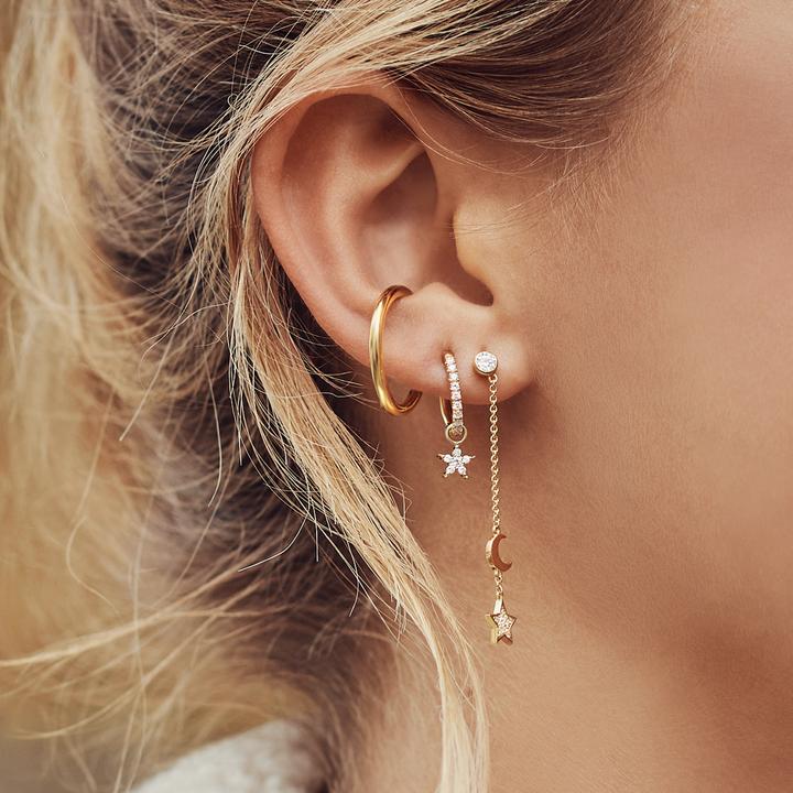 Produktbild Thomas Sabo Einzel Creole mit Stern Anhänger Gold (750 Gelbgold Vergoldung, 925 Sterlingsilber)