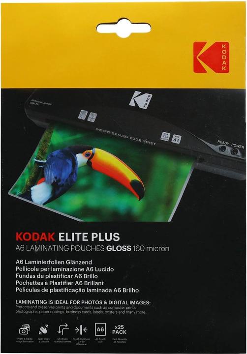 Produktbild Kodak A6 Laminierfolie 25 Stück, 160 microns, glänzend (A6, 25 Stück, 160 µm)