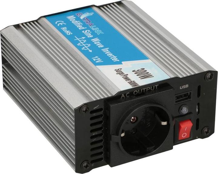 Extralink CAR VOLTAGE CONVERTER -,, MODIFIED SINUS OPIM-300W power adapter/inverter Auto Metallic