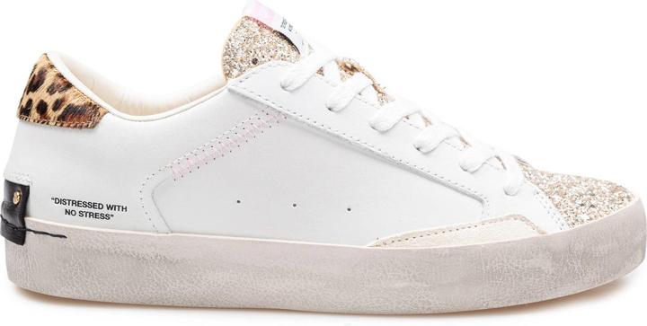 Crime London Crime distressed sneakers in leather and suede color white