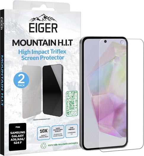 Actual product image Eiger Display-Folie (2er-Pack) Mountain H.I.T Clear (2 Piece, Samsung Galaxy A56, Samsung Galaxy A36)