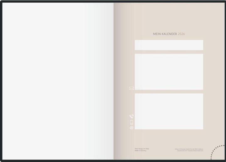 Image du produit Ridoide rido idé Tagesagenda Design Line Monstera Blume, 2026, Nude (148 x 210 mm, Allemand)