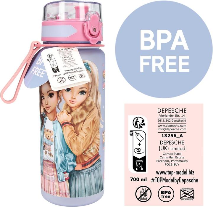 Produktbild Magni Depesche TOPModel Trinkflasche TEAM TEDDY blau rosa 700ml (0.70 l)