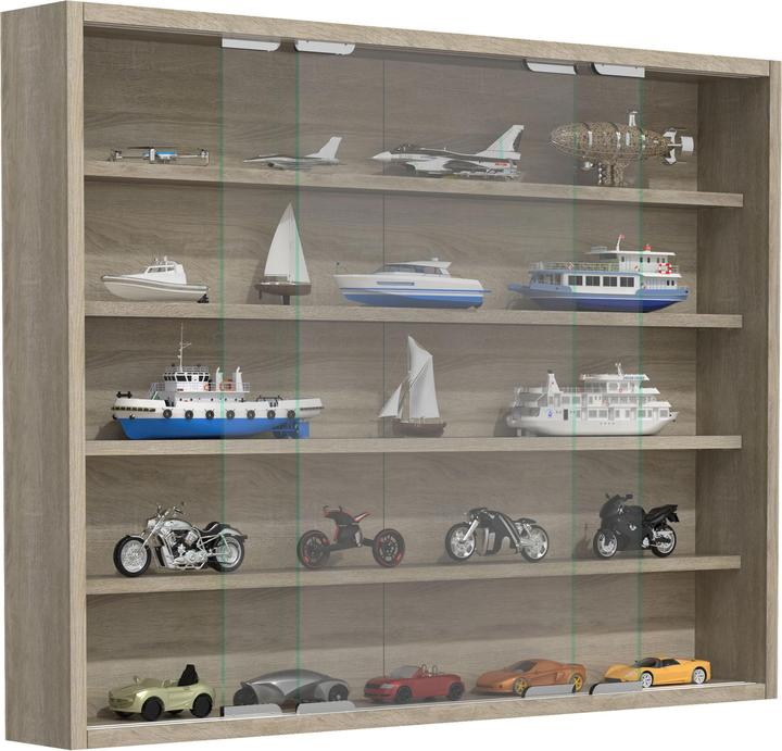 Actual product image VCM Wooden Glass Hanging Display Case Wall Display Case Collectors Deco Showcase Agisa L (77 x 10 x 60 cm)