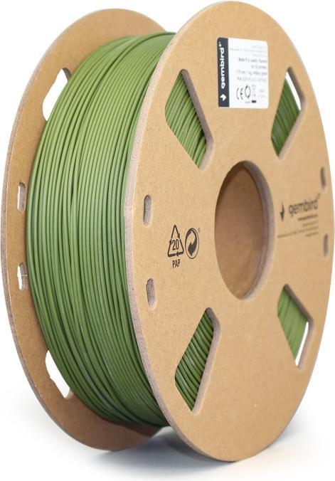 Image du produit Gembird Filament mat PLA vert militaire 1,75 mm 1 kg (PLA, 1.75 mm, 1200 g, Vert)