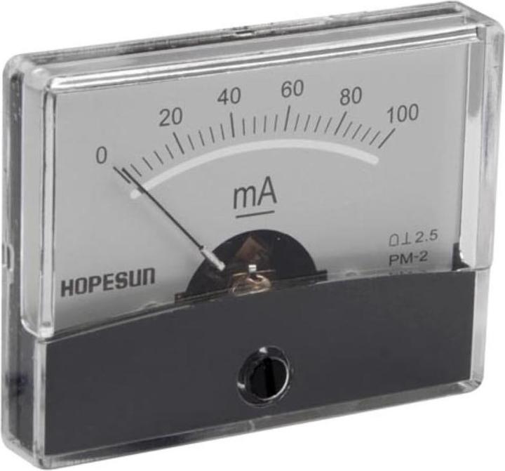 Produktbild Hopesun ANALOGES EINBAU-STROMMESSGER?T 100 mA DC / 60 x 47 mm