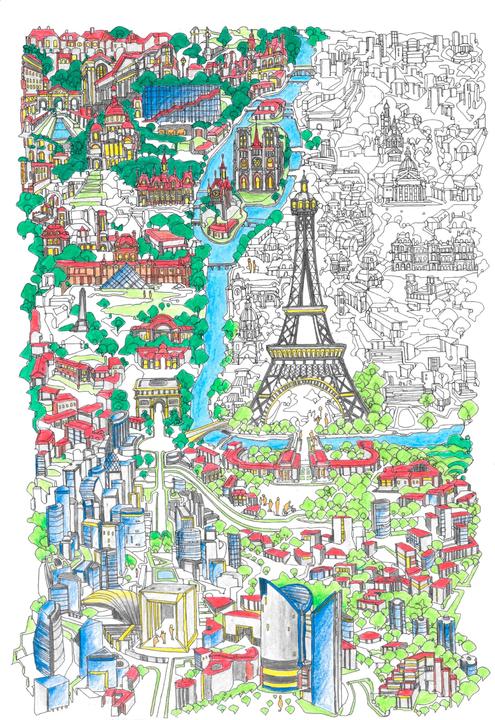 Image du produit Villes en format vertical - le livre de coloriage