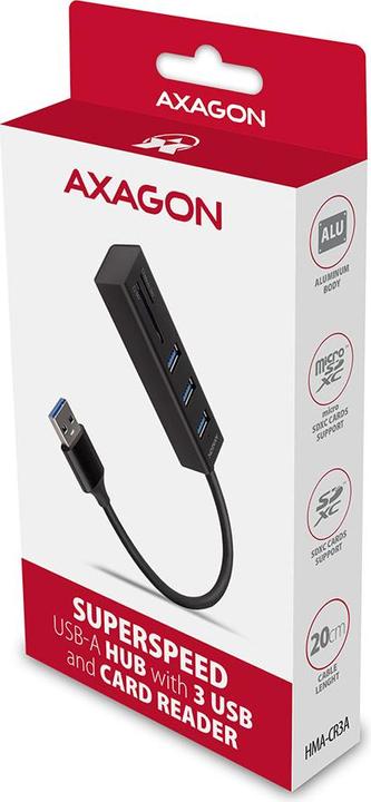 Actual product image Axagon Hma-Cr3a (USB-C, 3 Ports)