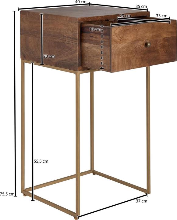 Immagine prodotto FineBuy Comodino (40 x 35 x 75,5 cm)